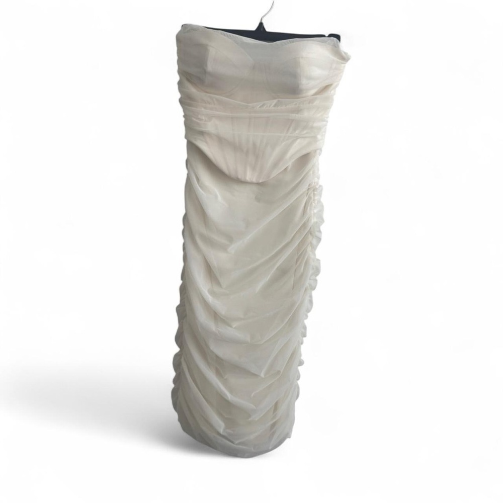 Oh Polly Strapless Cream Dress
